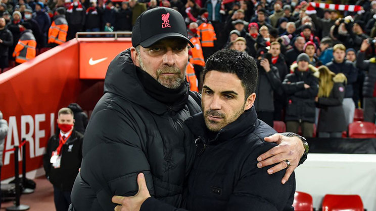 Jurgen Klopp dan Mikel Arteta