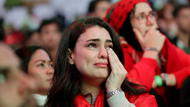 pendukung maroko menangis karena kalah dari prancis