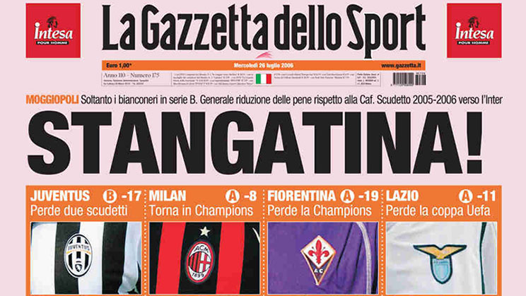 skandal calciopoli liga italia - juventus