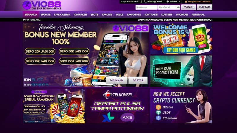 Halaman Depan Situs VIO88