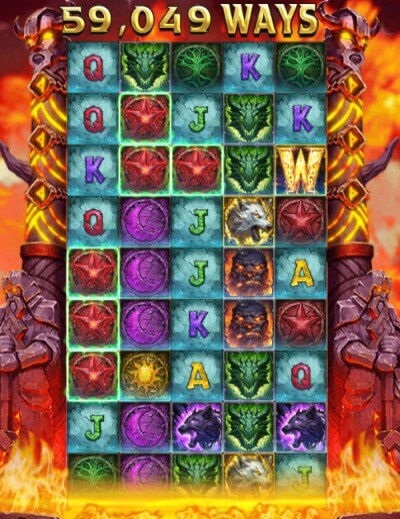 Tampilan efek animasi mode putaran bonus Ragnarok